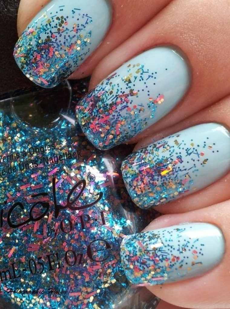 deco glossy gel polish gel modern blue idea