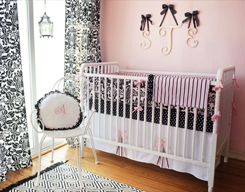 original deco baby room black pink white