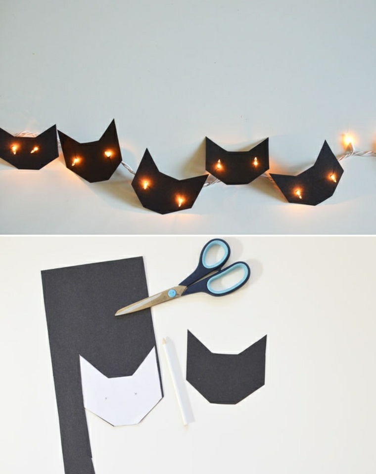 dekoracijo halloween domov ideja garland cat DIY enostavno