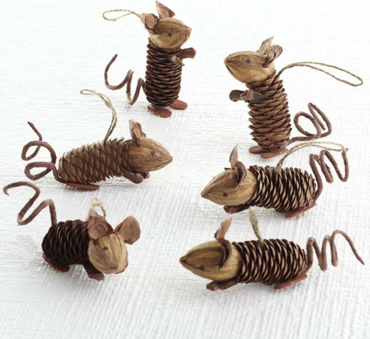 deco pinecone mouse creative idea DIY