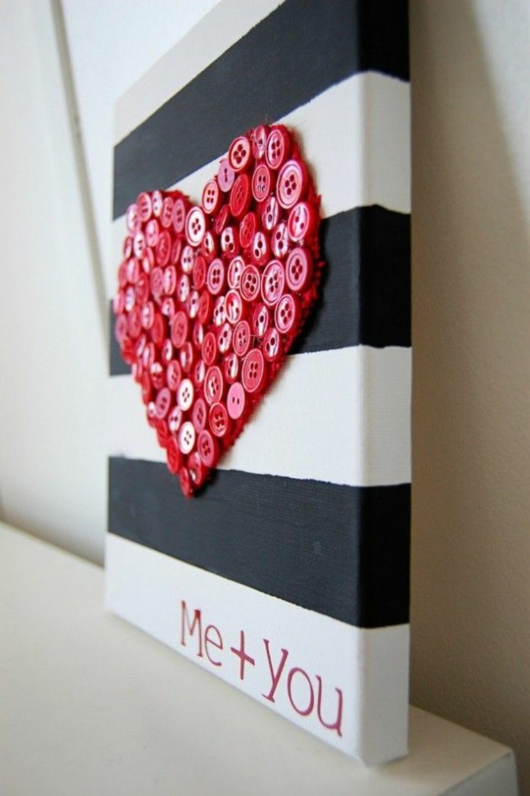 heart diy idea deco panel black white deco romantic valentine's day