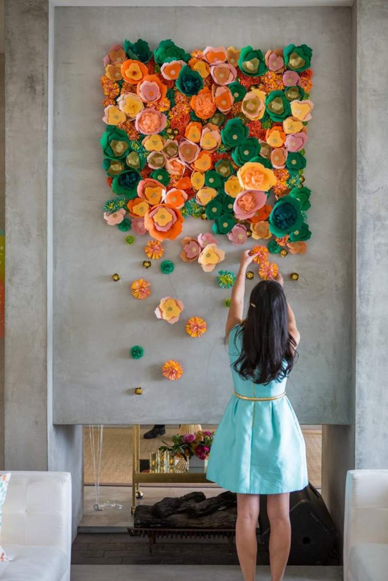 idea recycle deco wall cardboard table flowers cardboard to manufacture decorate original wall