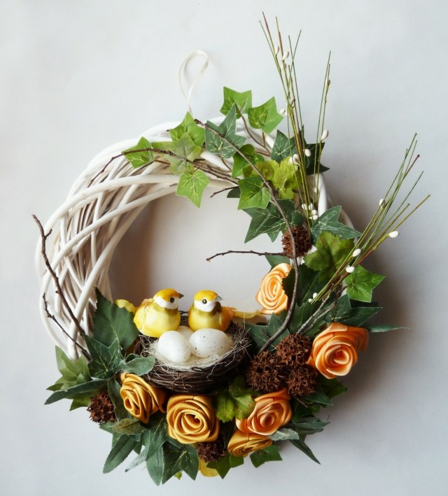 deco easter spring white crown