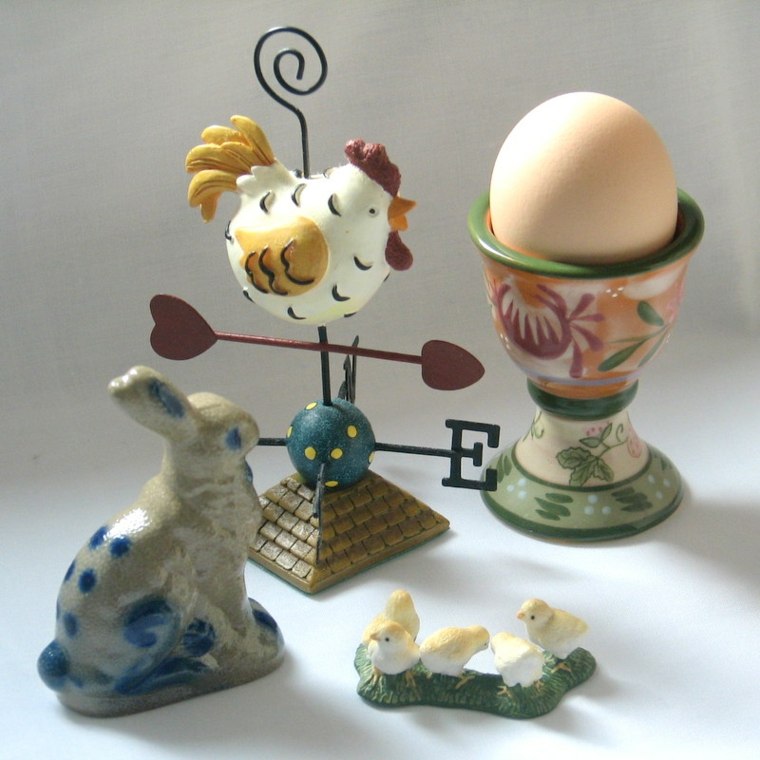 decoration easter table egg rabbit hen