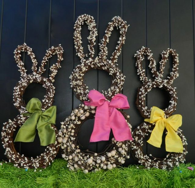 deco easter rabbits hiasan