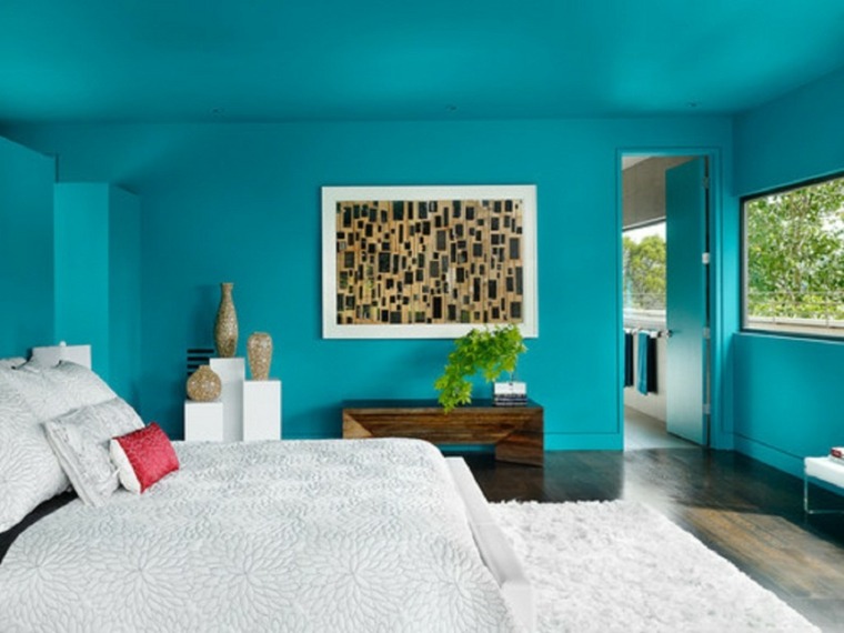 deco paint interior wall house blue light