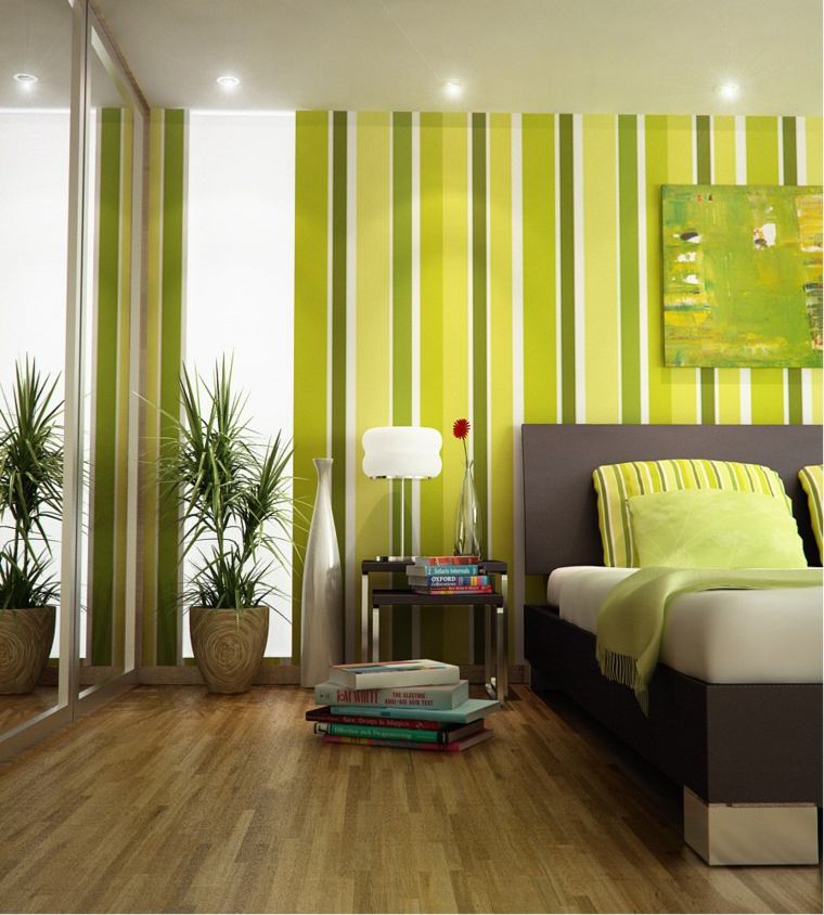 lukisan deco warna bilik hijau kuning