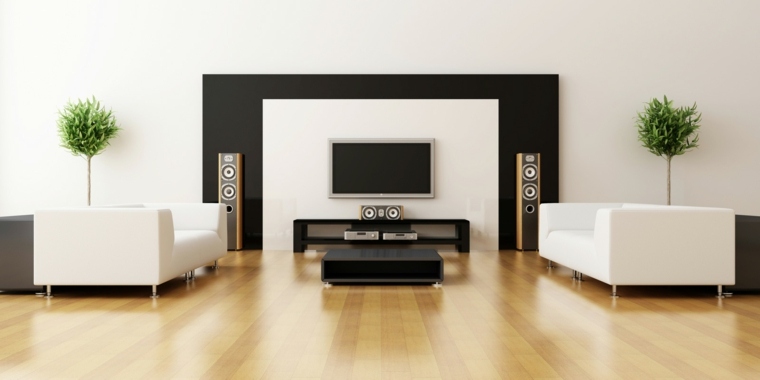 black and white living room wall painting