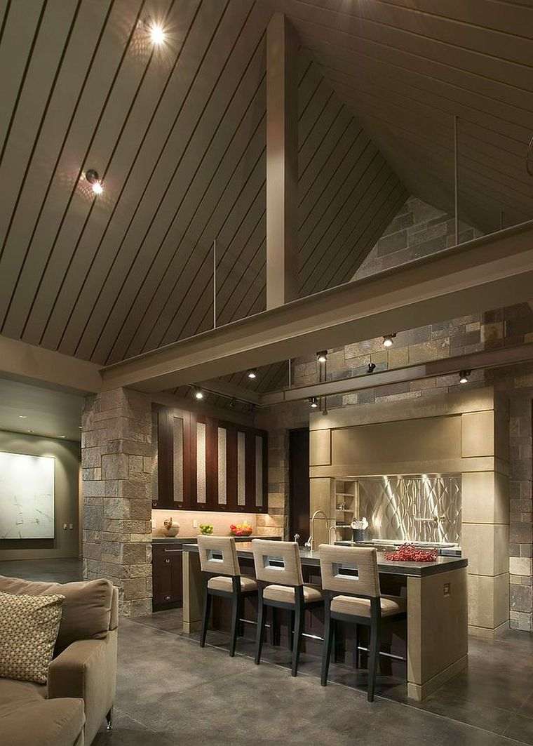 decoration stone wall kitchen design