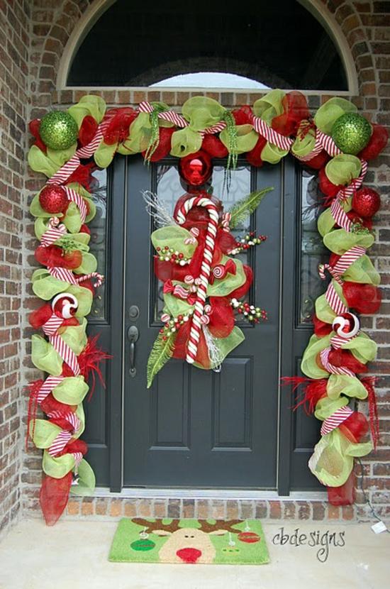 deco door exterior red green