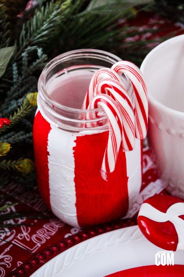 christmas deco manufacture idea white paint red christmas diy