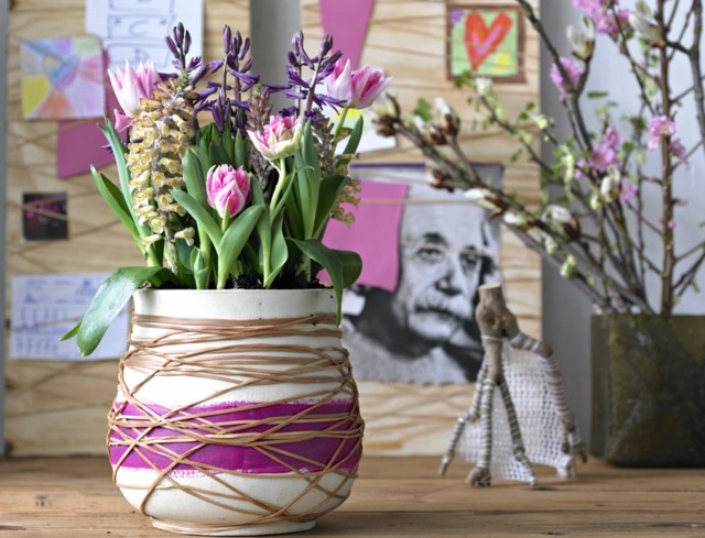 floral deco idea spring pretty flower pot