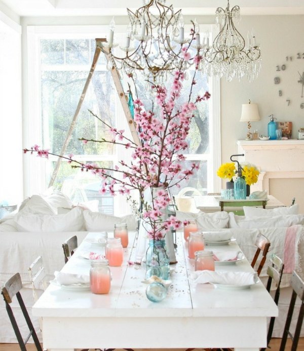 deco spring flowering branch table