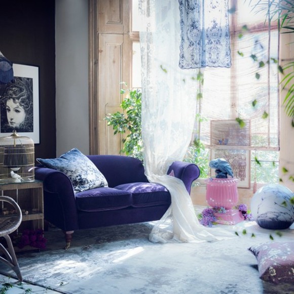 romantic sofa living room purple sofa