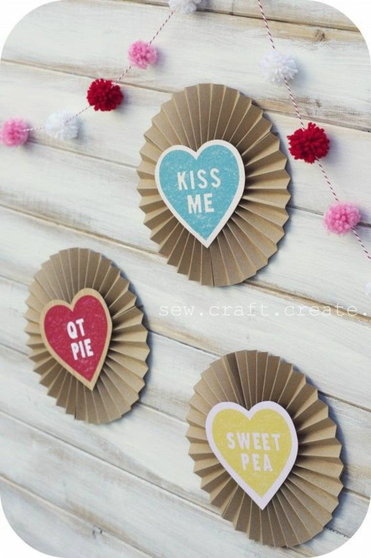 idea decoration romantic diy st valentin cardboard garland fabric