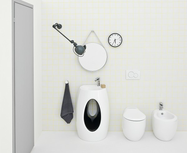 deco bathroom ultra modern white black