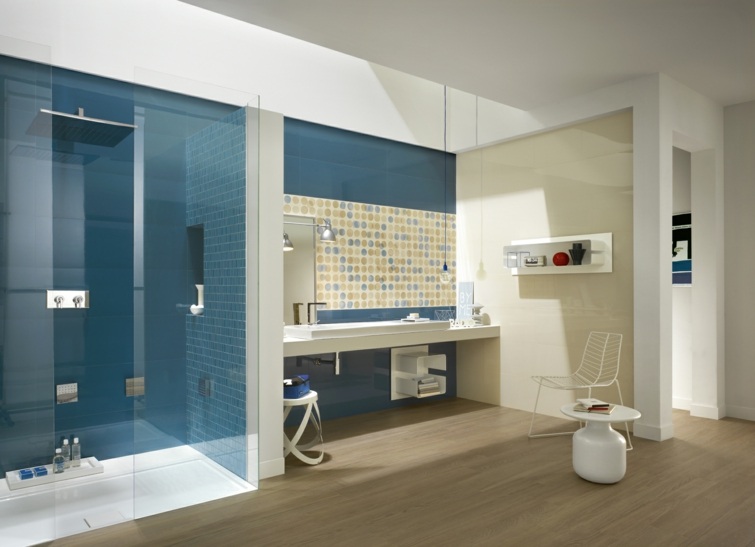 bathroom design contemporary blue tile