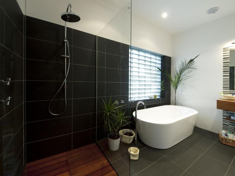 decoration bathroom black tiling colors