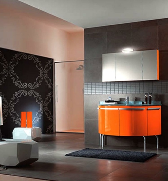 deco bathroom furniture orange