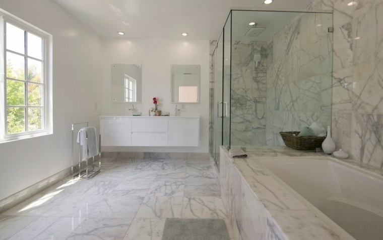 white marble bathroom decorations