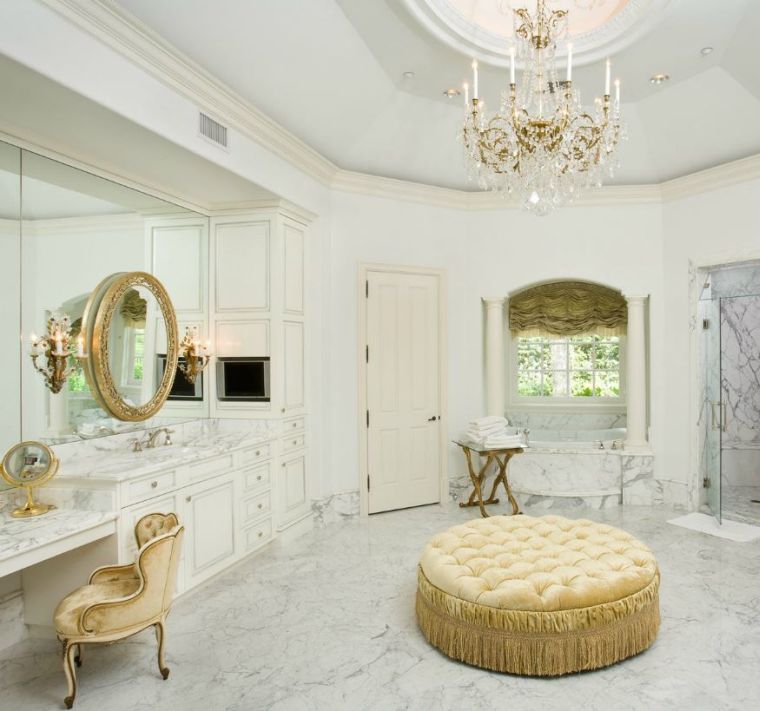 deco marble bathroom gold