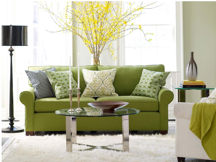 deco living room sofa green