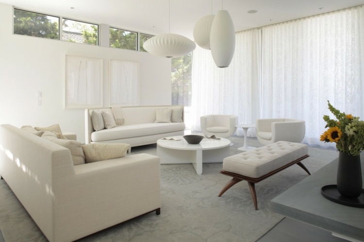 modern white living room deco