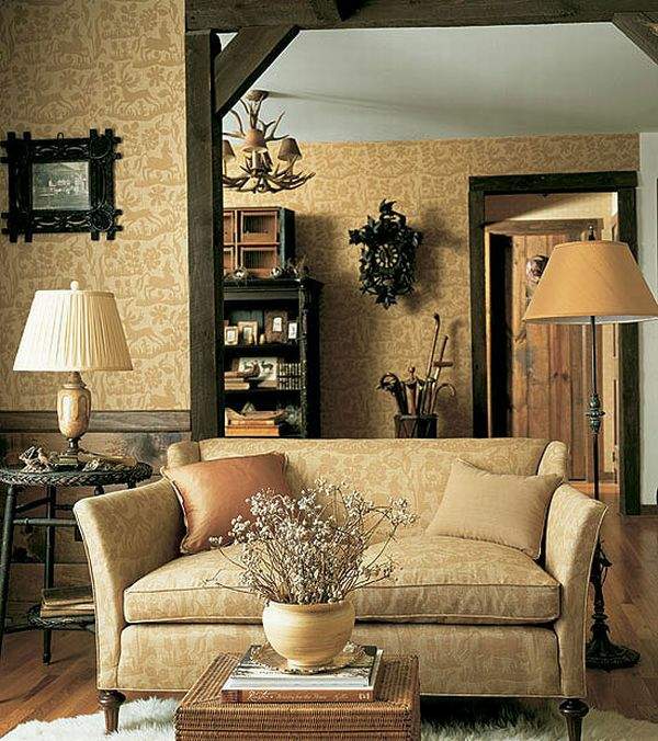 deco living room warm yellow furniture