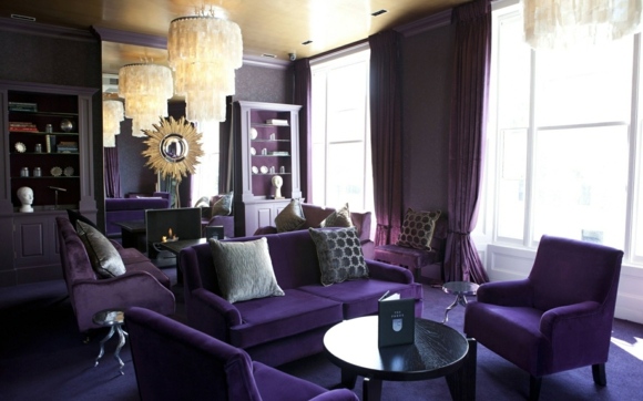 purple elegant living room deco