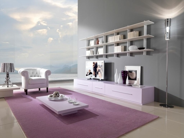 deco living room feminin pink carpet