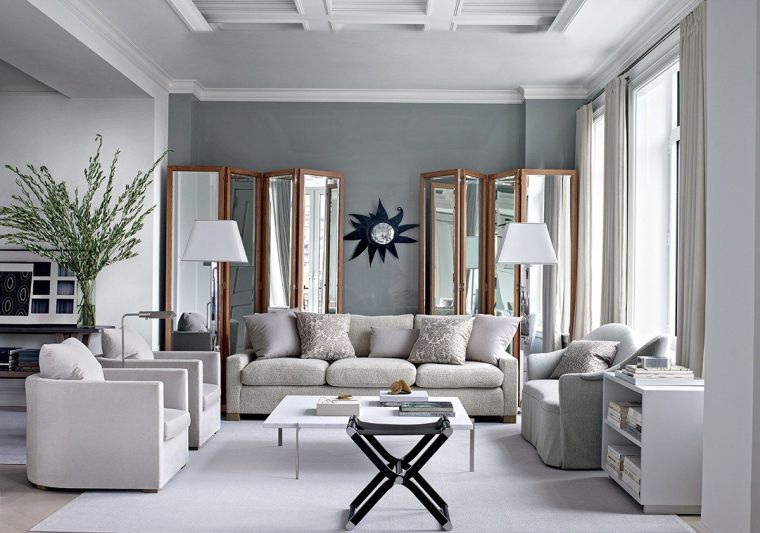 living room decoration gray and white interior contemporary