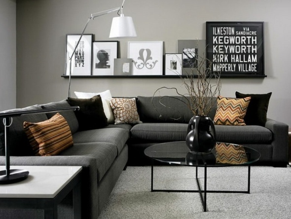 deco living room gray idee design