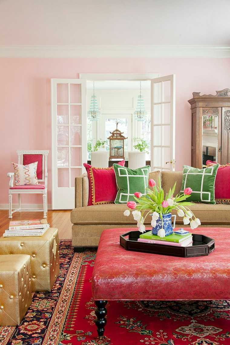 pale pink living room deco