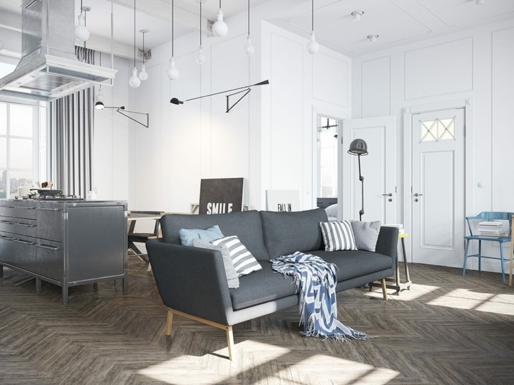 deco scandinavian living room wood floor