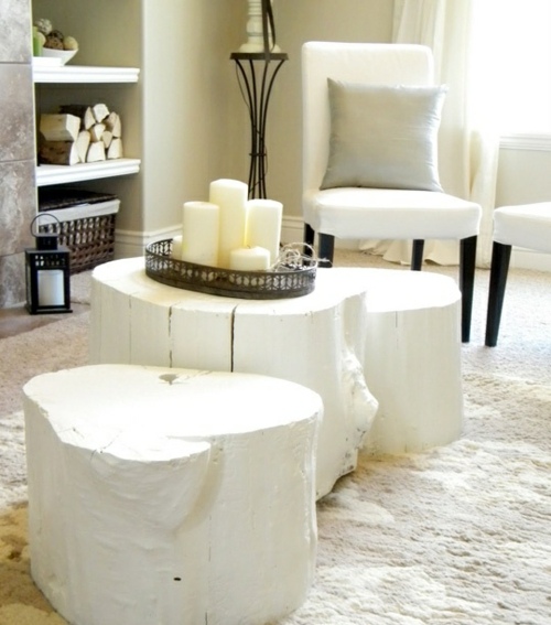 deco living room tree stump