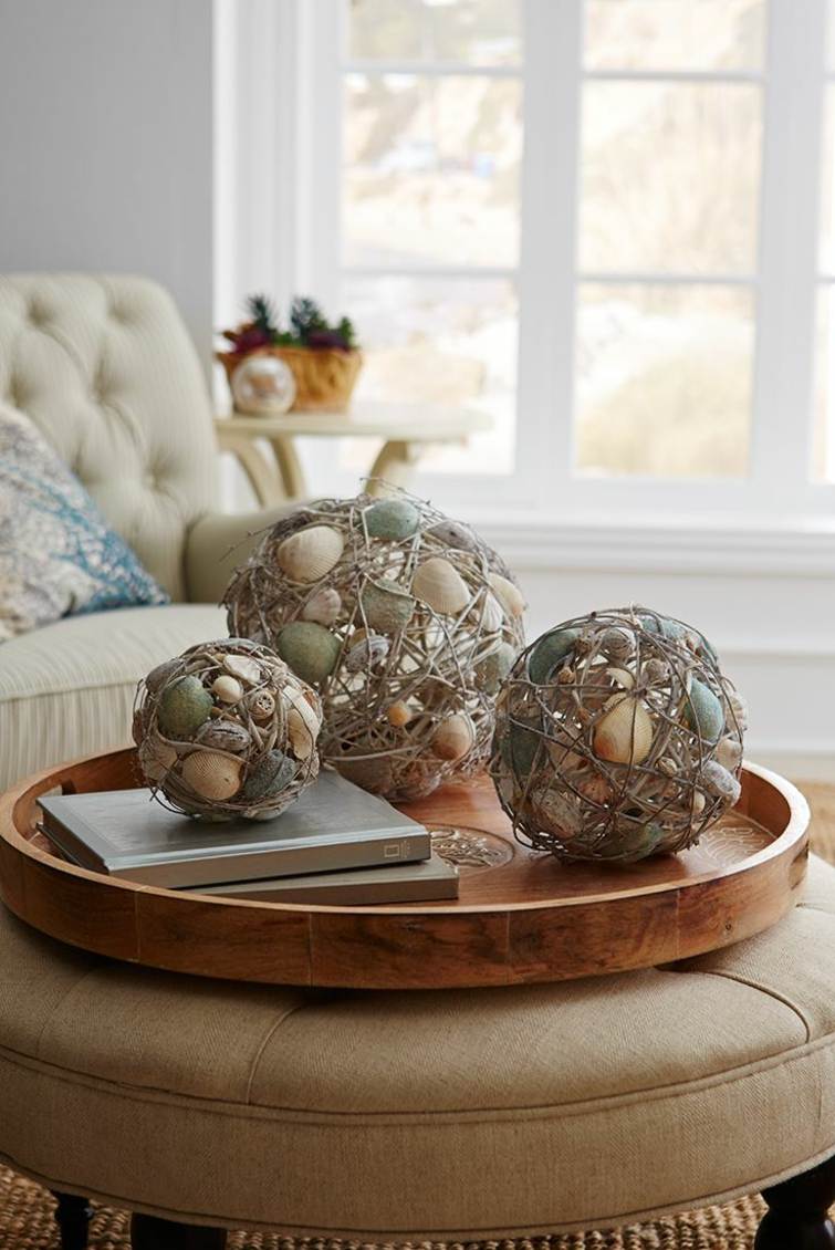 deco lounge coffee table seashells