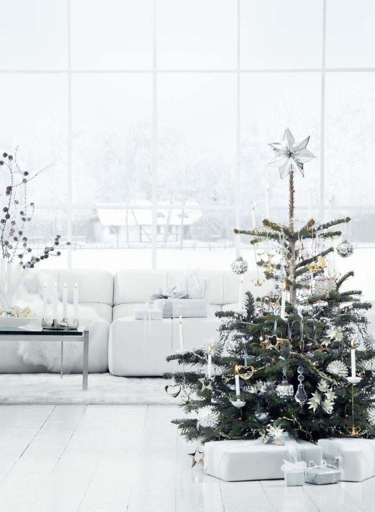 deco fir christmas white star glass