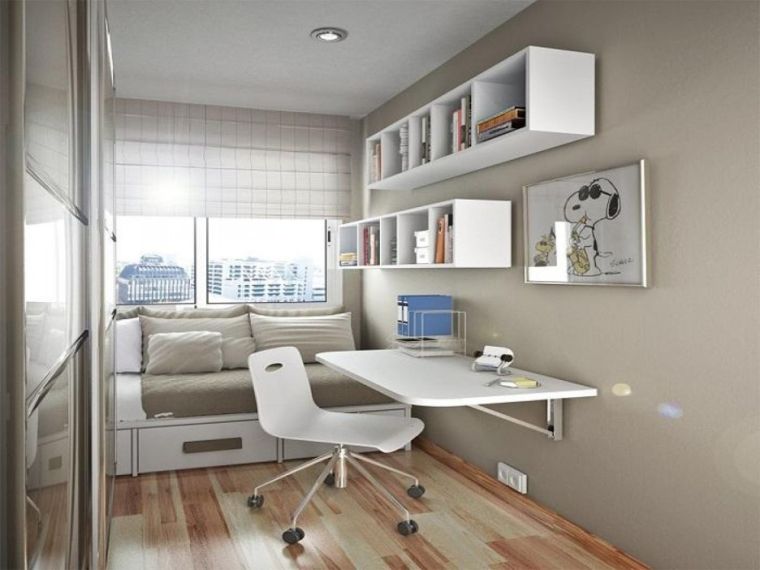 idea of ​​deco small space floating shelf