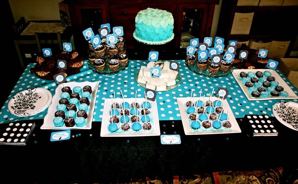 deco table birthday adult table deco black blue