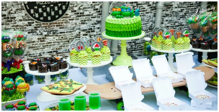 deco table boy birthday ninja turtle