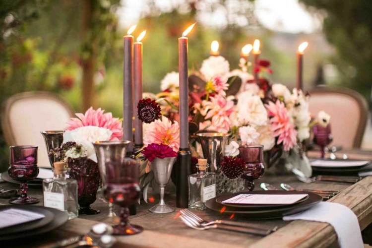 deco table autumn idea flowers