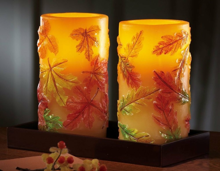 deco appart idea candle autumn tray