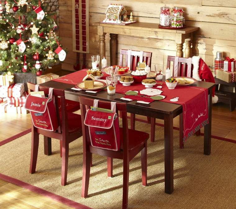 deco christmas table red white