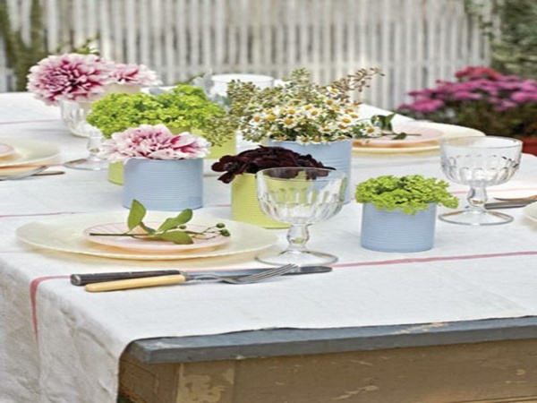 deco utendørs bord blomster