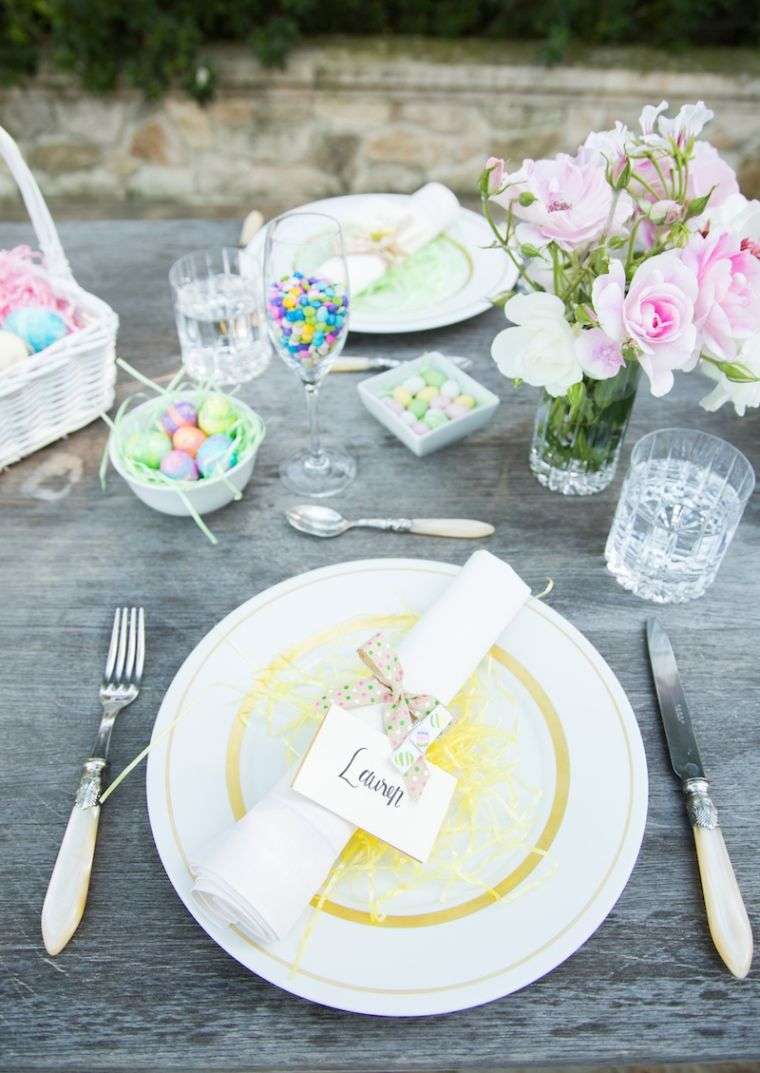 easter deco table party towels