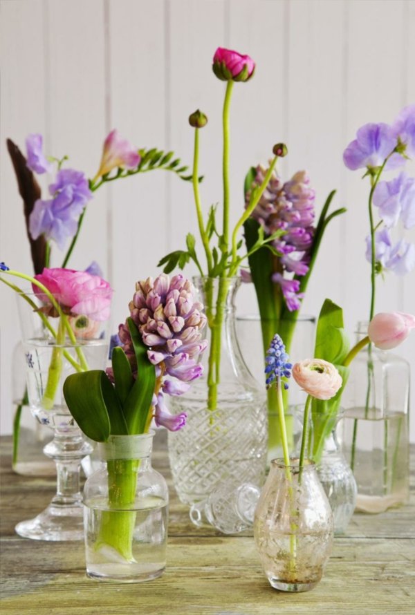 deco bord friske blomster