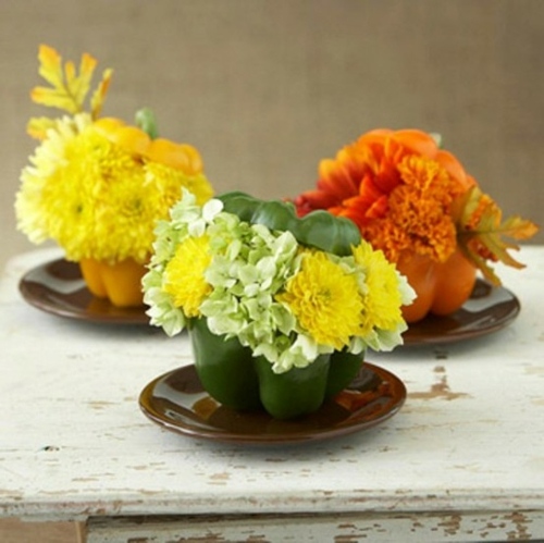 deco table flowers pots