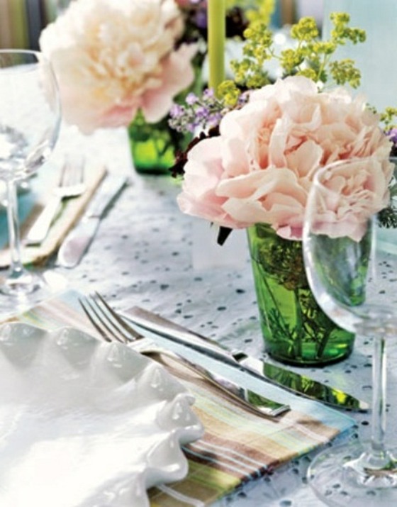 pink flowers table deco