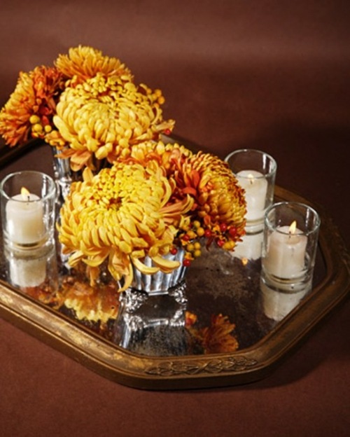 deco table fruit flowers