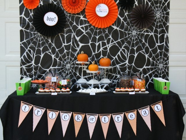 deco halloween papir idé bord deco garland græskar